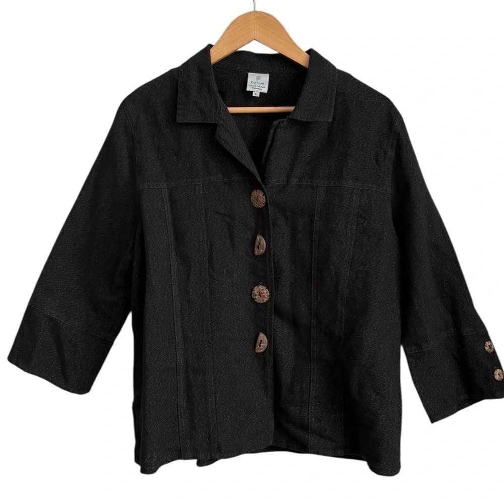 Focus Casual Lifestyle Collection Button Front Jacket Women’s Size Large